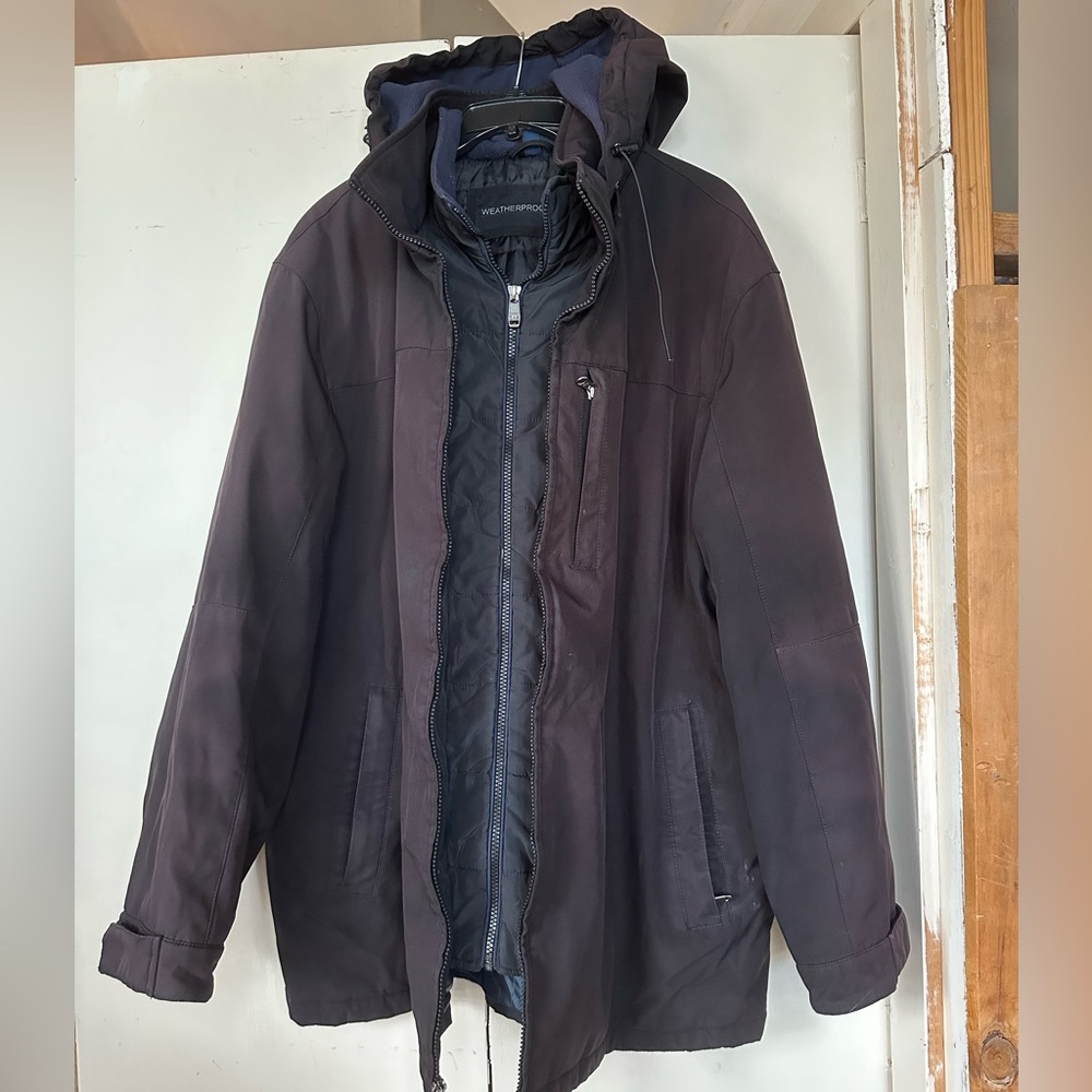 Weatherproof Black Hooded Jacket XXL
